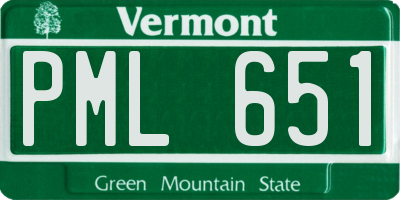 VT license plate PML651