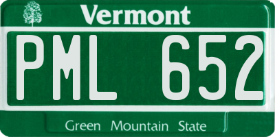 VT license plate PML652
