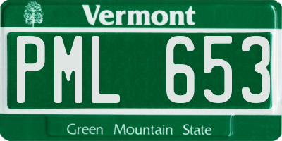 VT license plate PML653