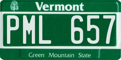 VT license plate PML657