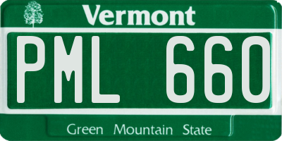 VT license plate PML660