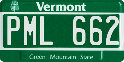 VT license plate PML662