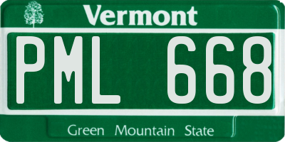 VT license plate PML668
