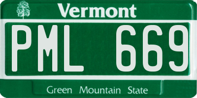 VT license plate PML669