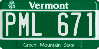 VT license plate PML671