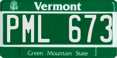 VT license plate PML673
