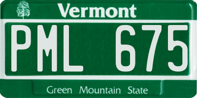 VT license plate PML675