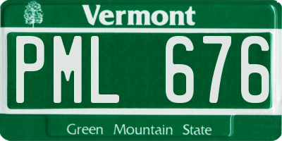 VT license plate PML676