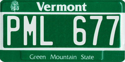 VT license plate PML677