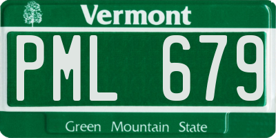 VT license plate PML679
