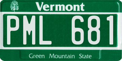 VT license plate PML681