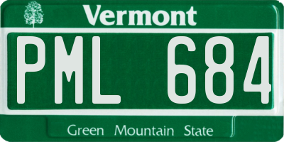 VT license plate PML684
