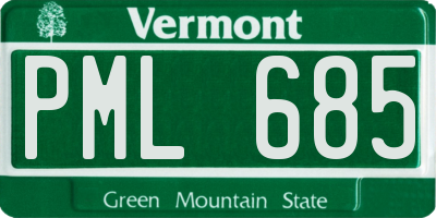 VT license plate PML685