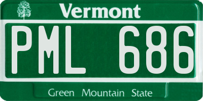 VT license plate PML686