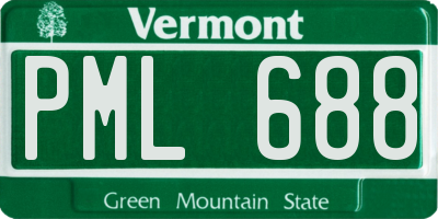 VT license plate PML688