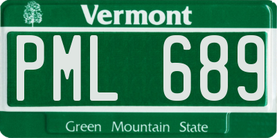 VT license plate PML689