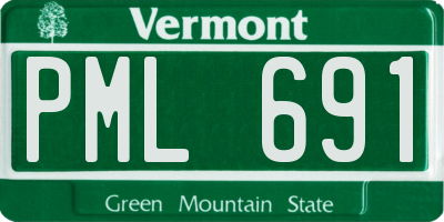 VT license plate PML691