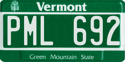VT license plate PML692