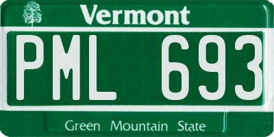 VT license plate PML693