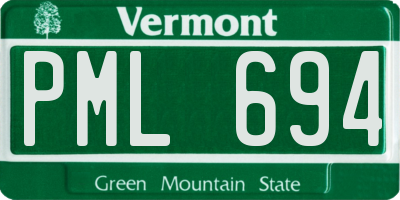VT license plate PML694