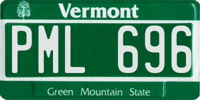 VT license plate PML696