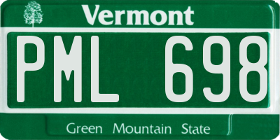 VT license plate PML698