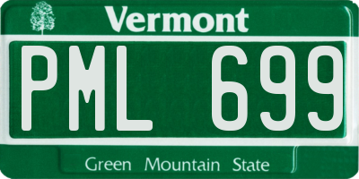VT license plate PML699