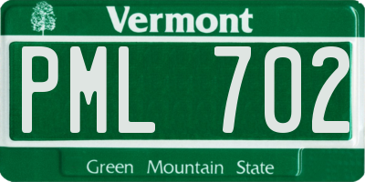 VT license plate PML702