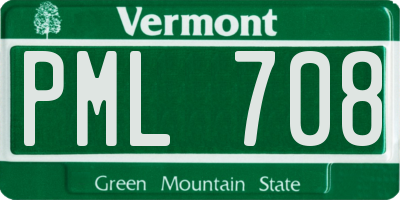 VT license plate PML708