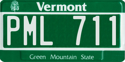 VT license plate PML711
