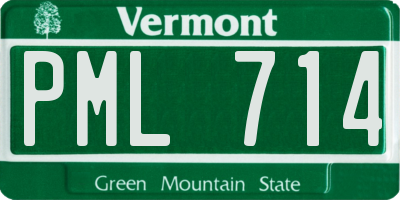 VT license plate PML714