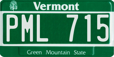VT license plate PML715