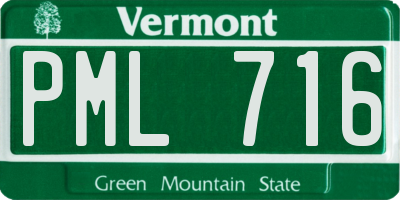 VT license plate PML716