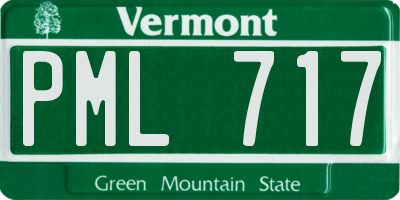 VT license plate PML717
