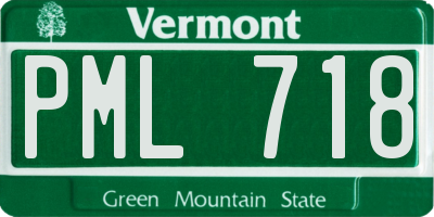 VT license plate PML718