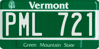 VT license plate PML721