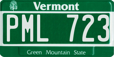 VT license plate PML723
