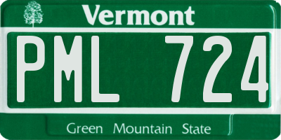 VT license plate PML724