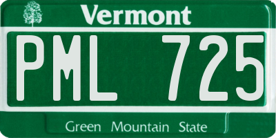 VT license plate PML725