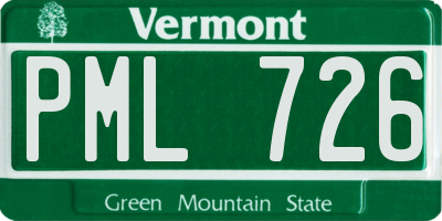 VT license plate PML726