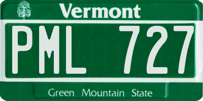 VT license plate PML727