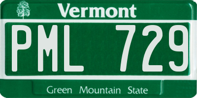 VT license plate PML729
