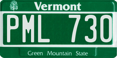 VT license plate PML730