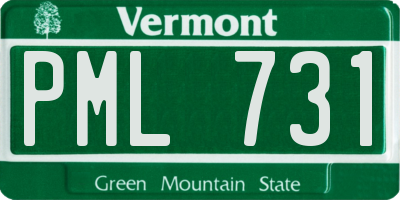 VT license plate PML731