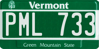 VT license plate PML733