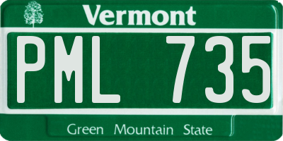VT license plate PML735