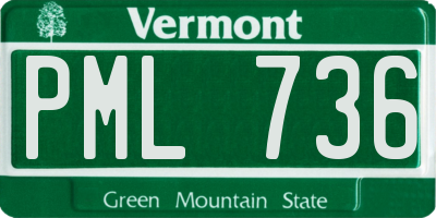VT license plate PML736