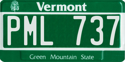 VT license plate PML737