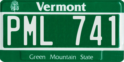 VT license plate PML741