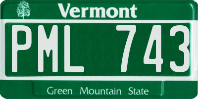 VT license plate PML743